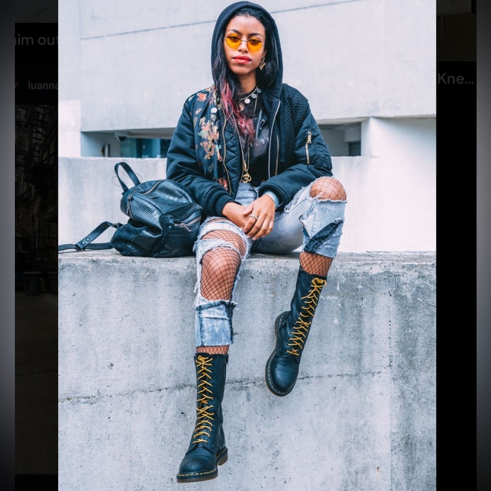 Dr. Martens Aleina Foldover Triumph Boots with Floral Interior